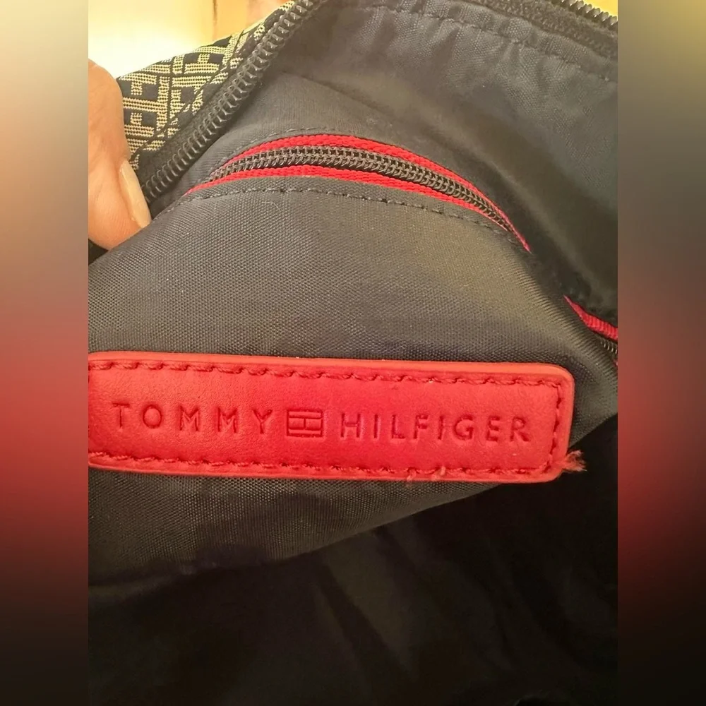 Tommy Hilfiger Crossbody Bag Black White Signature Logo with Adjustable Strap